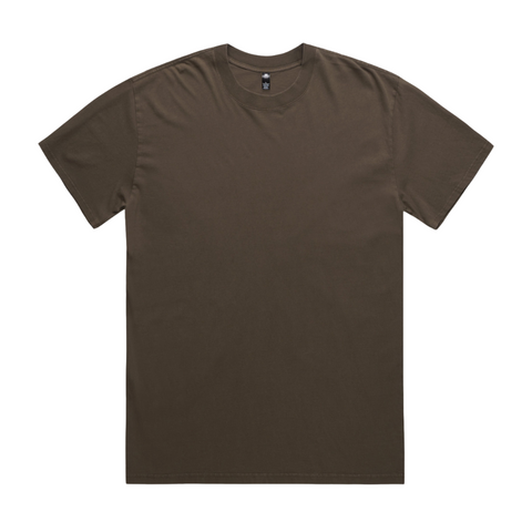 AS Colour Men's Heavy Faded 100% Carded Cotton 7.1 oz Short Sleeve T-Shirt Brown