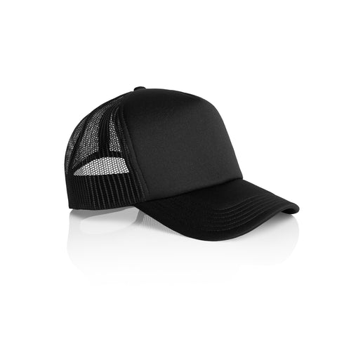 Black Custom Trucker Hat with Foam Front and Mesh Back