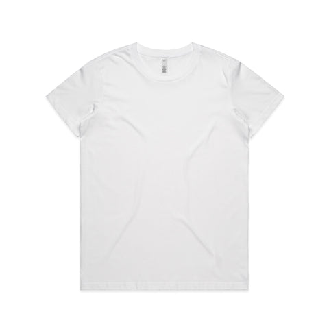 CAMISETA BÁSICA PERSONALIZADA PARA MUJER · AJUSTE REGULAR · 127 g · BLANCA