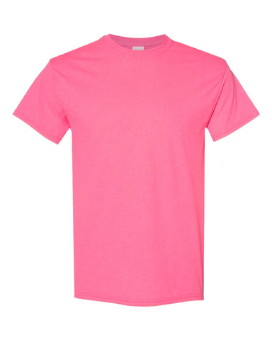 Gildan Heavy Cotton Custom T Shirt · Safety Pink · Front Print