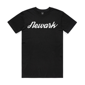 Newark Cursive T-Shirt Black White Logo